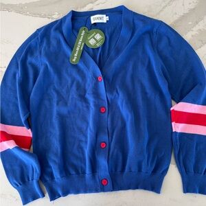 OXKNIT Women's Blue Cardigan Sweater